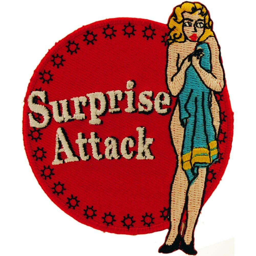 NAVY NOSE ART SURPRISE ATTACK Embroidered Shoulder Patch (3-1/2") (0506)