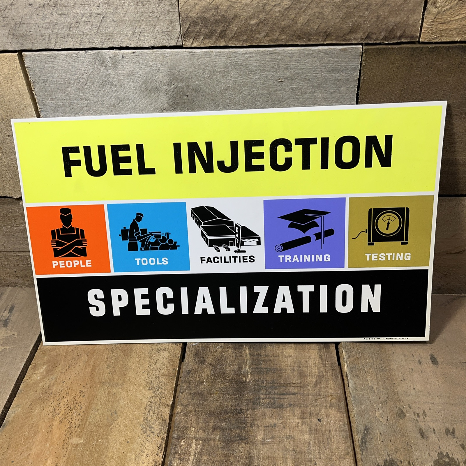 Vintage CAT Specialization Display Sign Showroom Dealer Mint NOS Fuel Injection
