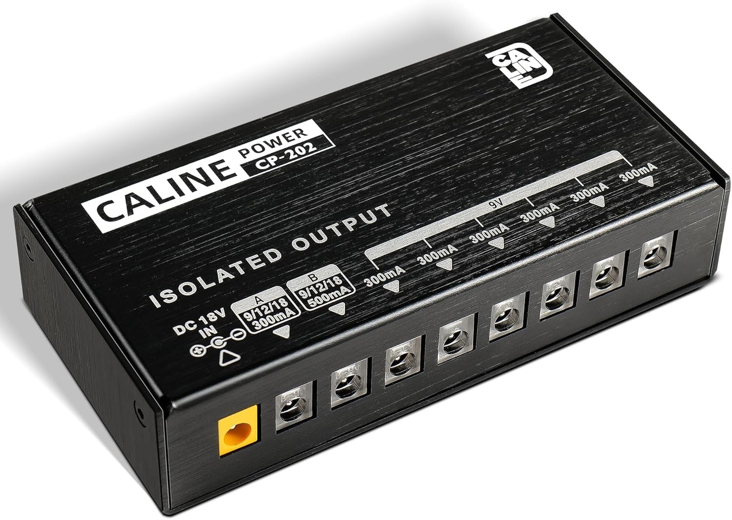 Caline CP-202 Pedal Power Supply Isolated  9V 12V 18V, Short Circuit Overcurrent