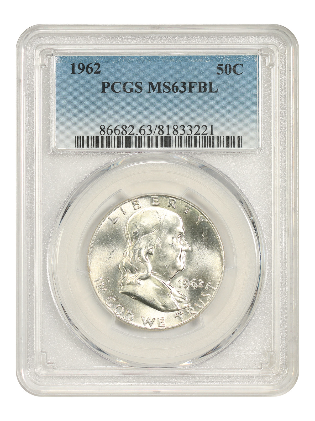 1962 50C PCGS MS63FBL - Franklin Half Dollar