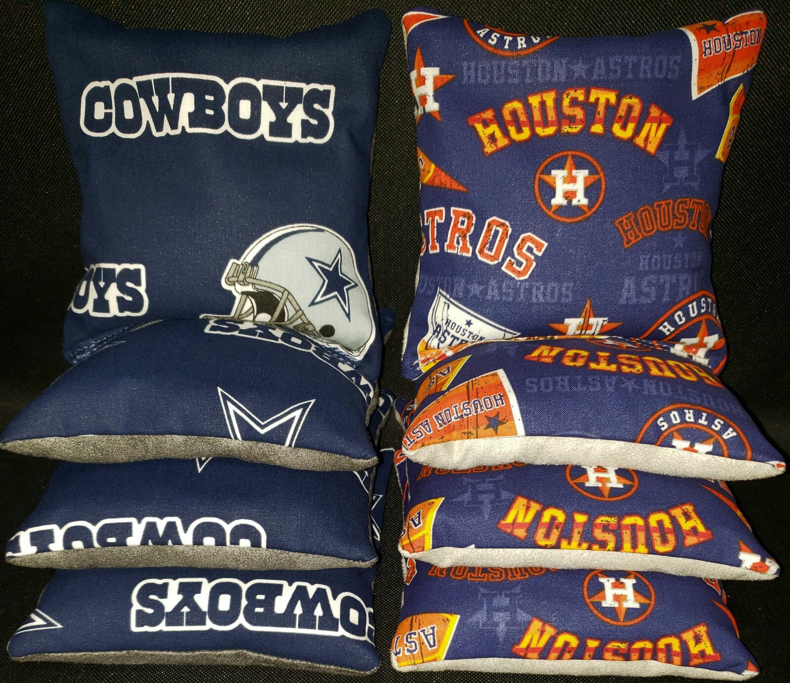 Set Of 8 Stick Slick Dallas Astros Cornhole Bags FREE SHIPPING