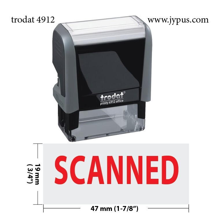 Scanned - Trodat 4912 Self-Inking Message Stamp -Red Ink