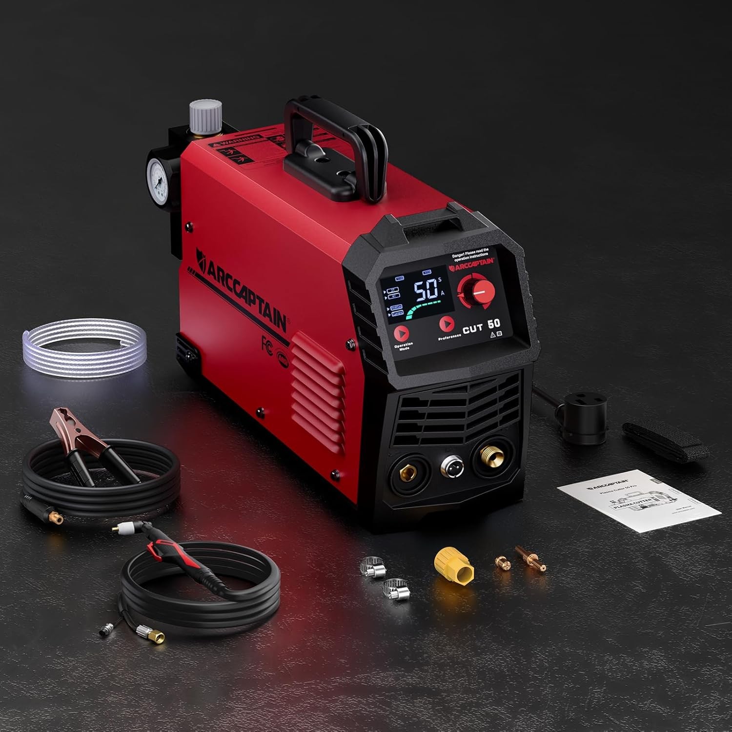 ARCCAPTAIN Plasma Cutter 50A Air Cutting Machine Dual Voltage LED Display IGBT