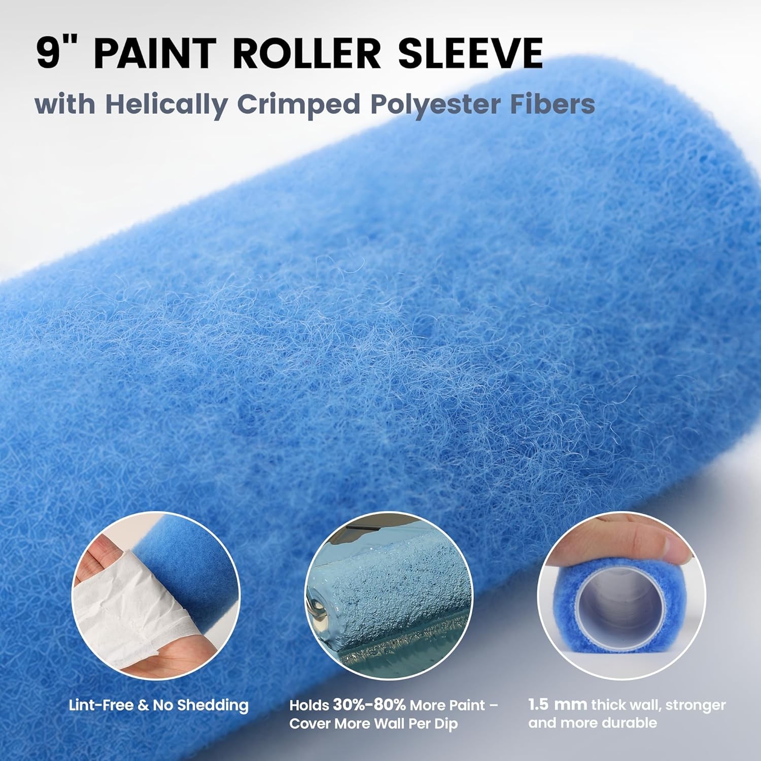Paint Roller Set with Adjustable Pole Tray Brushes and Covers