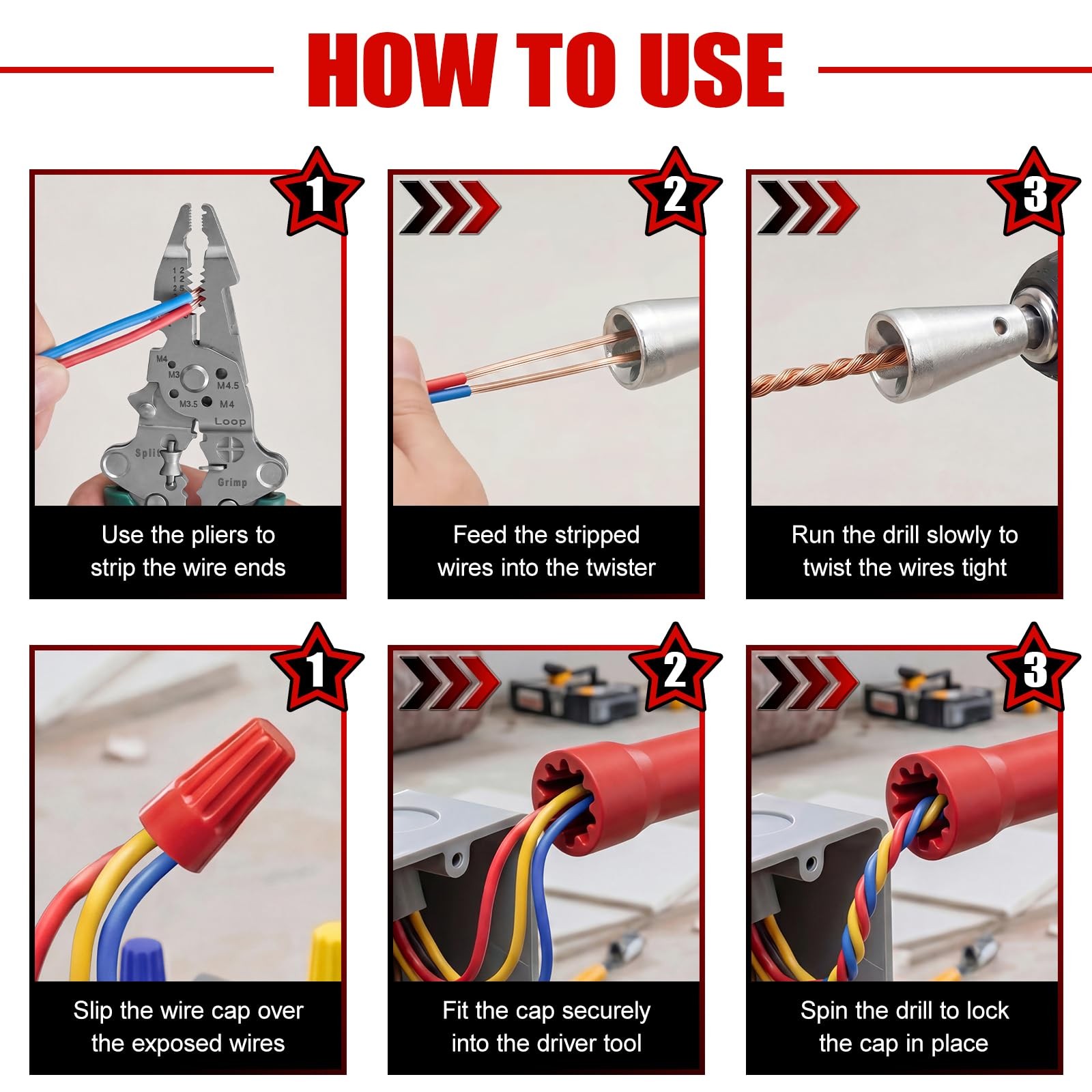 New Best Automatic Foldable Wire Stripper and Twister Tool with Bit Holder -