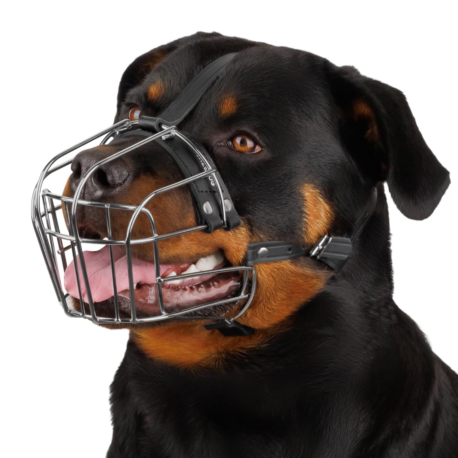 Adjustable Metal Wire Dog Muzzle Large Breeds - Breathable, Durable, Training