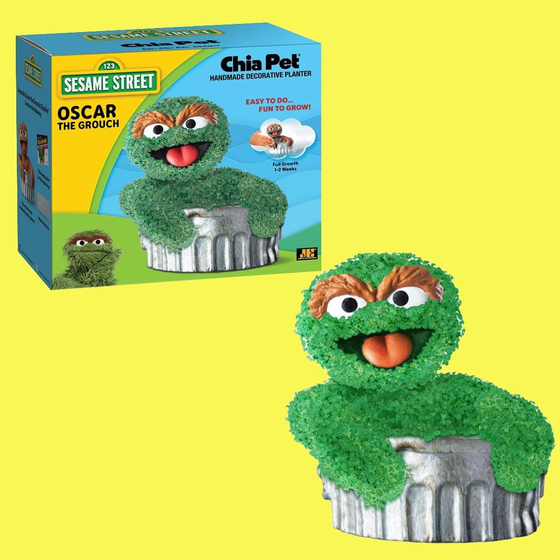 Pet Oscar the Grouch with Seed Pack, Decorative Pottery Planter, Easy to Do and