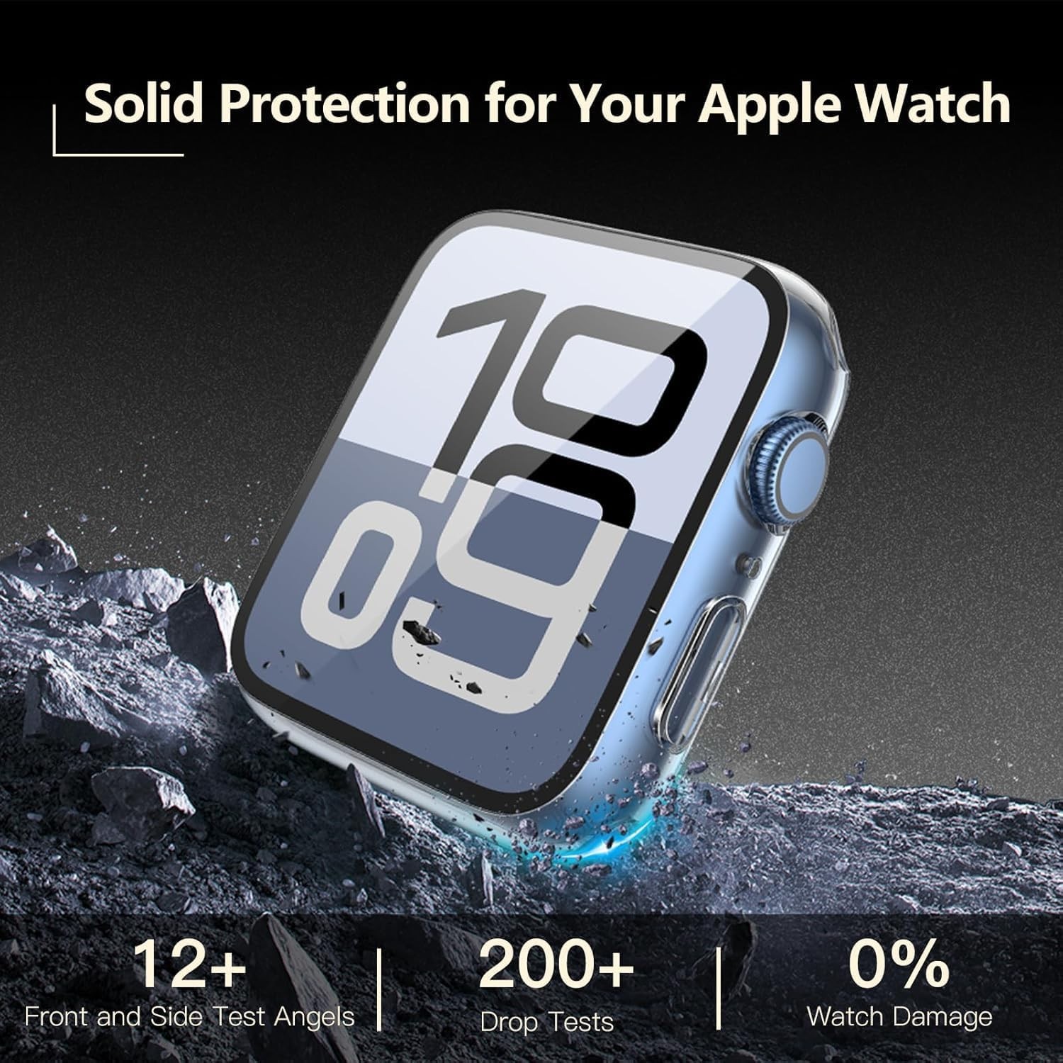 2 Pack Waterproof Case for Apple Watch 11 46mm with Tempered Glass Screen Protec