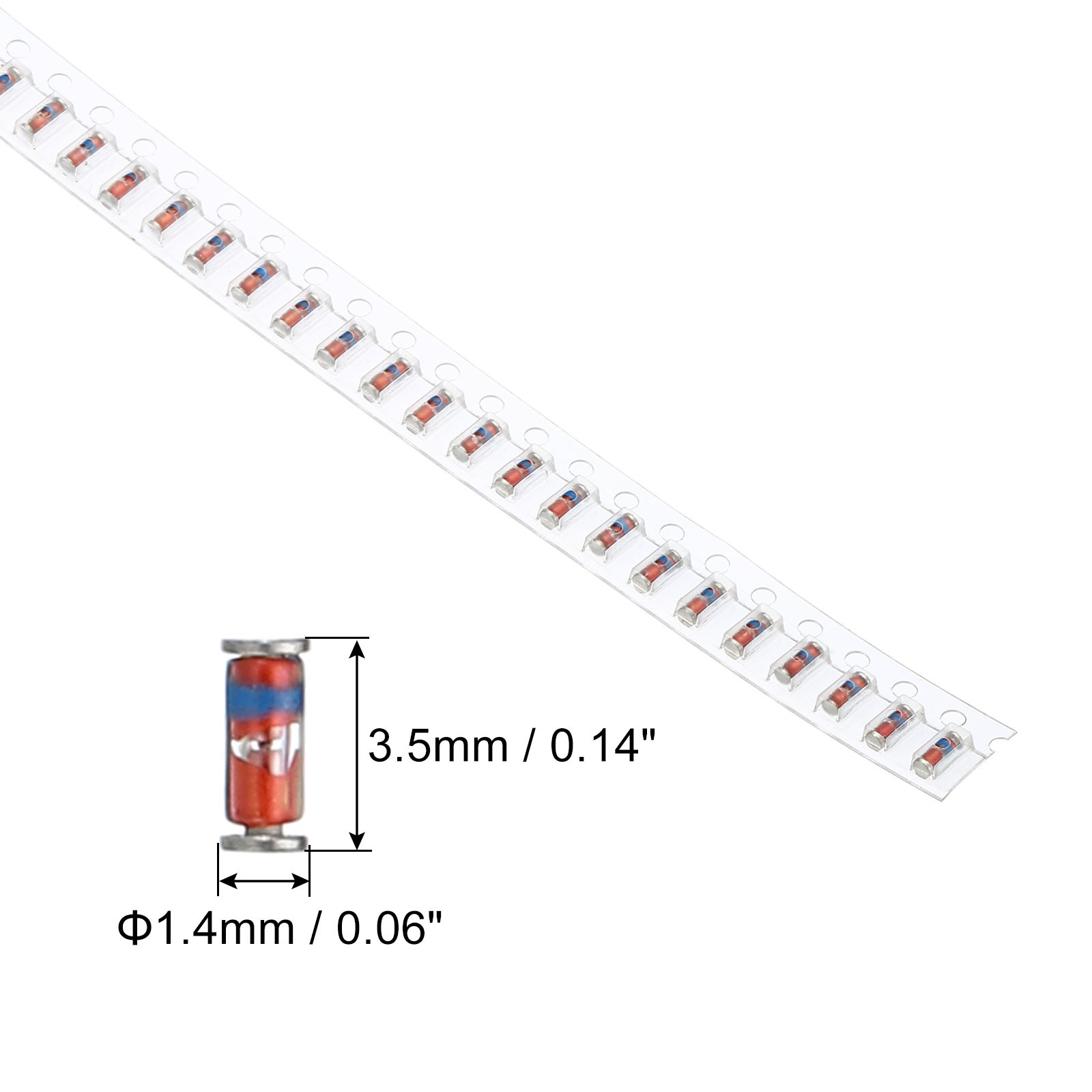 50Pcs Zener Diode, 0.5W Surface Mount Diode Kit 5.1V LL-34