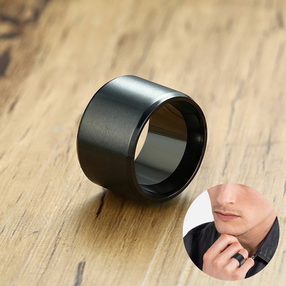 Stainless Steel Wide Tube Ring Chunky Band Cigar Rings Men's Band Unisex Jewelry