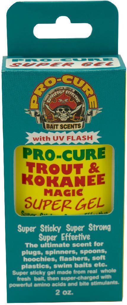 Pro-Cure Super Sticky Gel 2 oz Trout Kokanee Magic Scent Attractant w/UV Flash