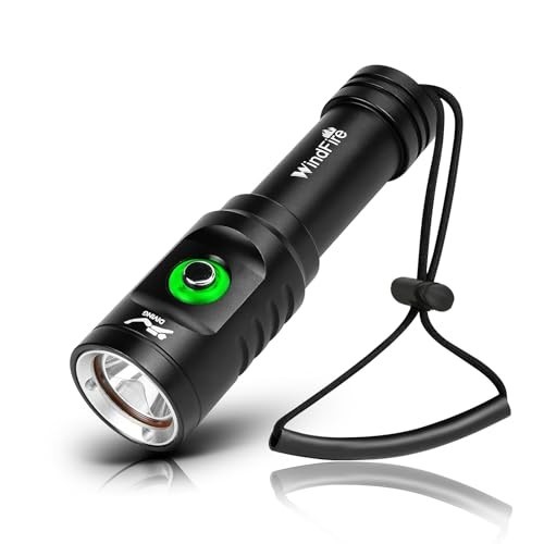 Super Bright Rechargeable Waterproof Dive Light - 3 Modes Scuba Flashlight Torch