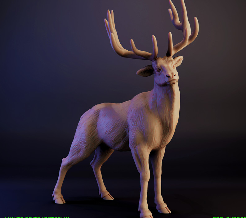 Elk Critter Monster Manual 28mm Scale DND D&D Tabletop Mini TW