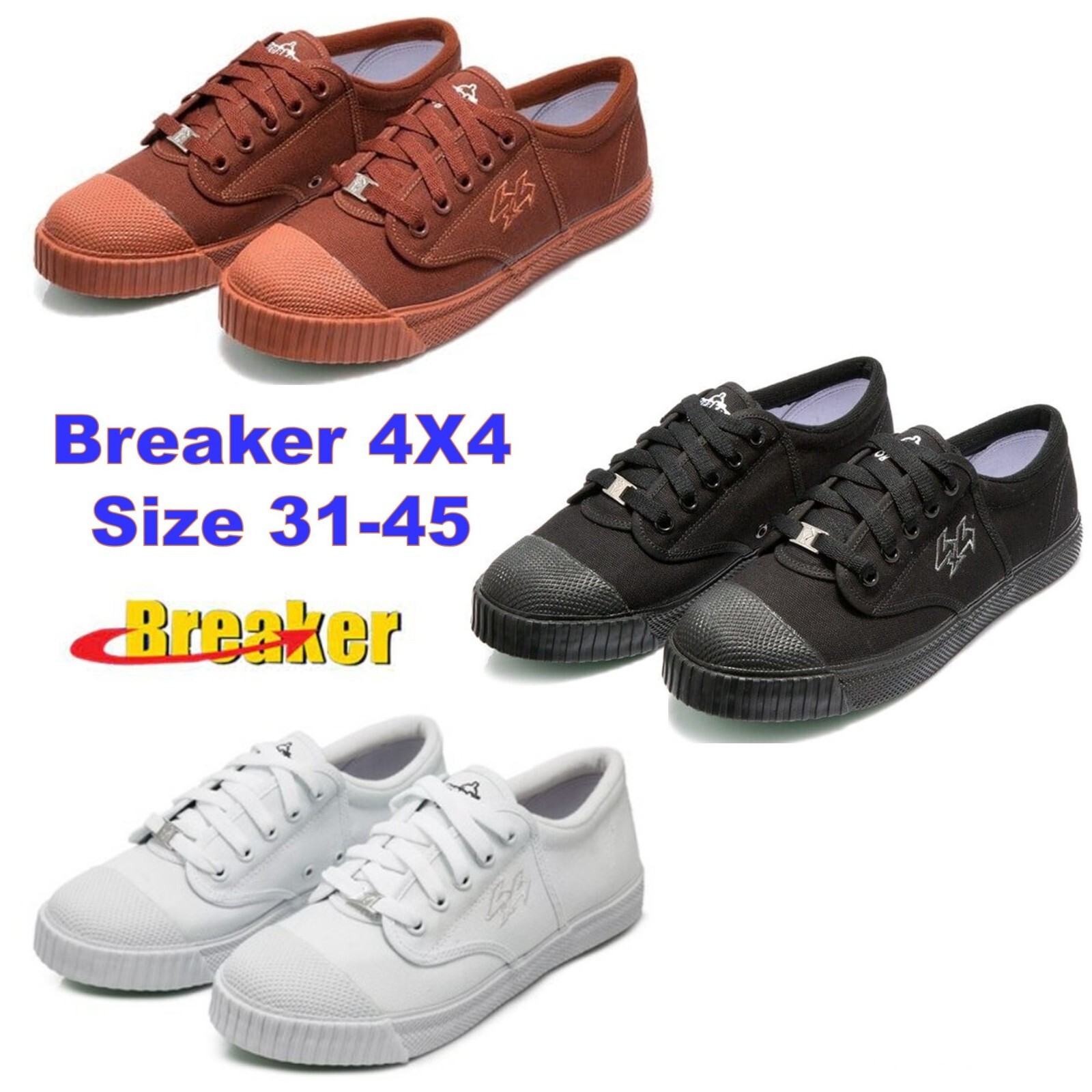 Breaker 4x4 Shoes Sepak Sneakers Canvas Shoe Rope Tied Classic Big Men Size31-45