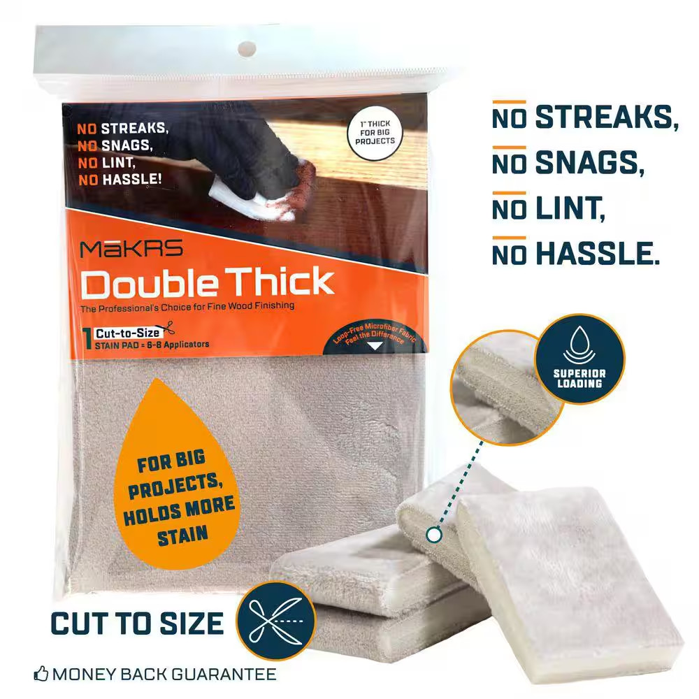 Cut-To-Size Double Thick Microfiber Stain Applicator Pad (1-Pack)