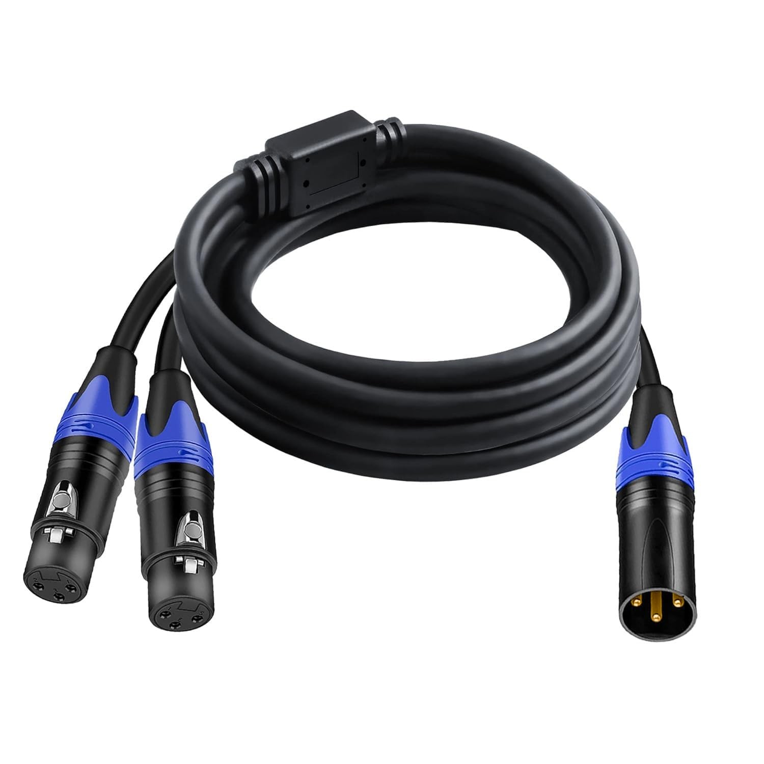 XLR Male to Dual Female Y Cable 5FT New