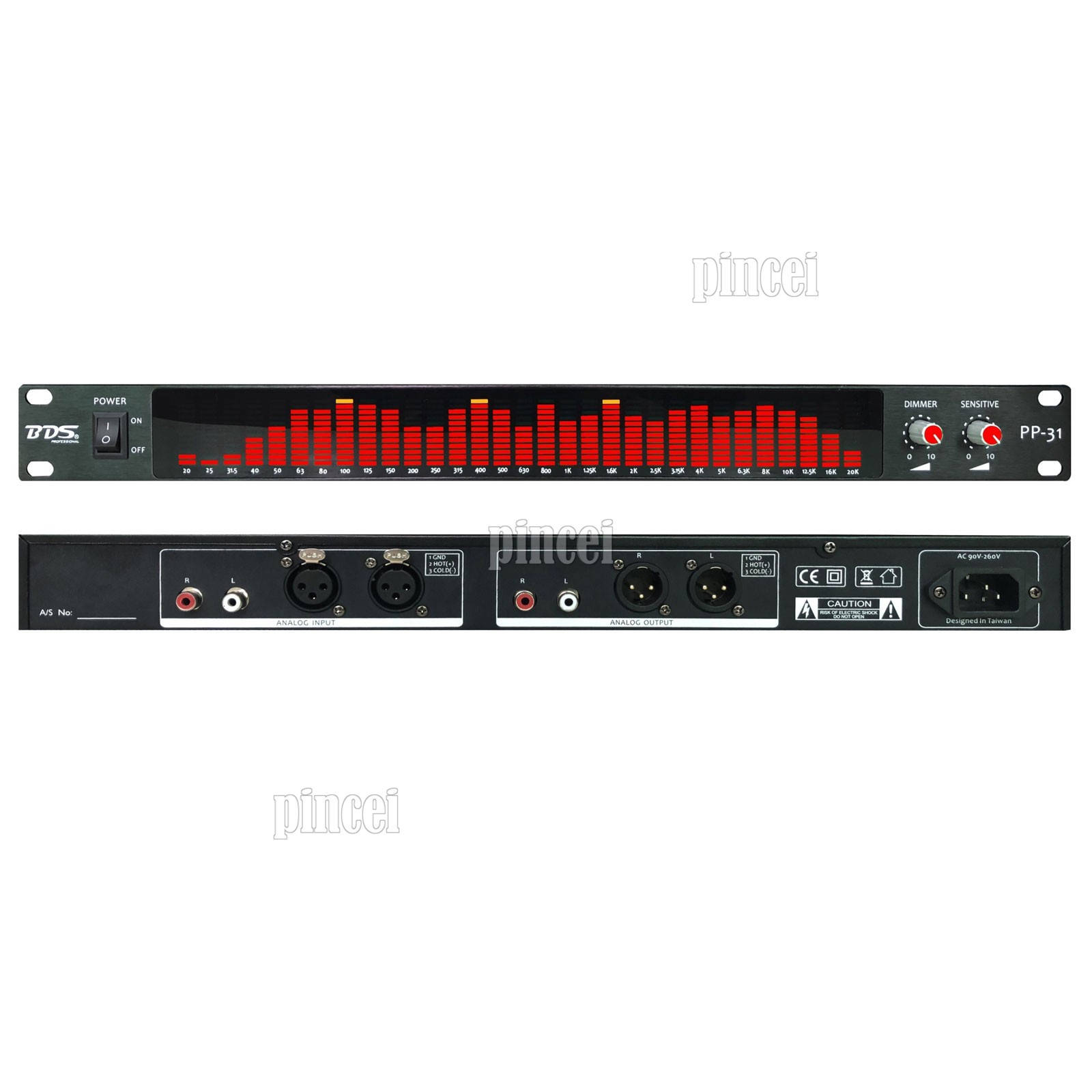 BDS PP-31 Red LED Digital Audio Spectrum Analyzer Display 1U Music Spectrum
