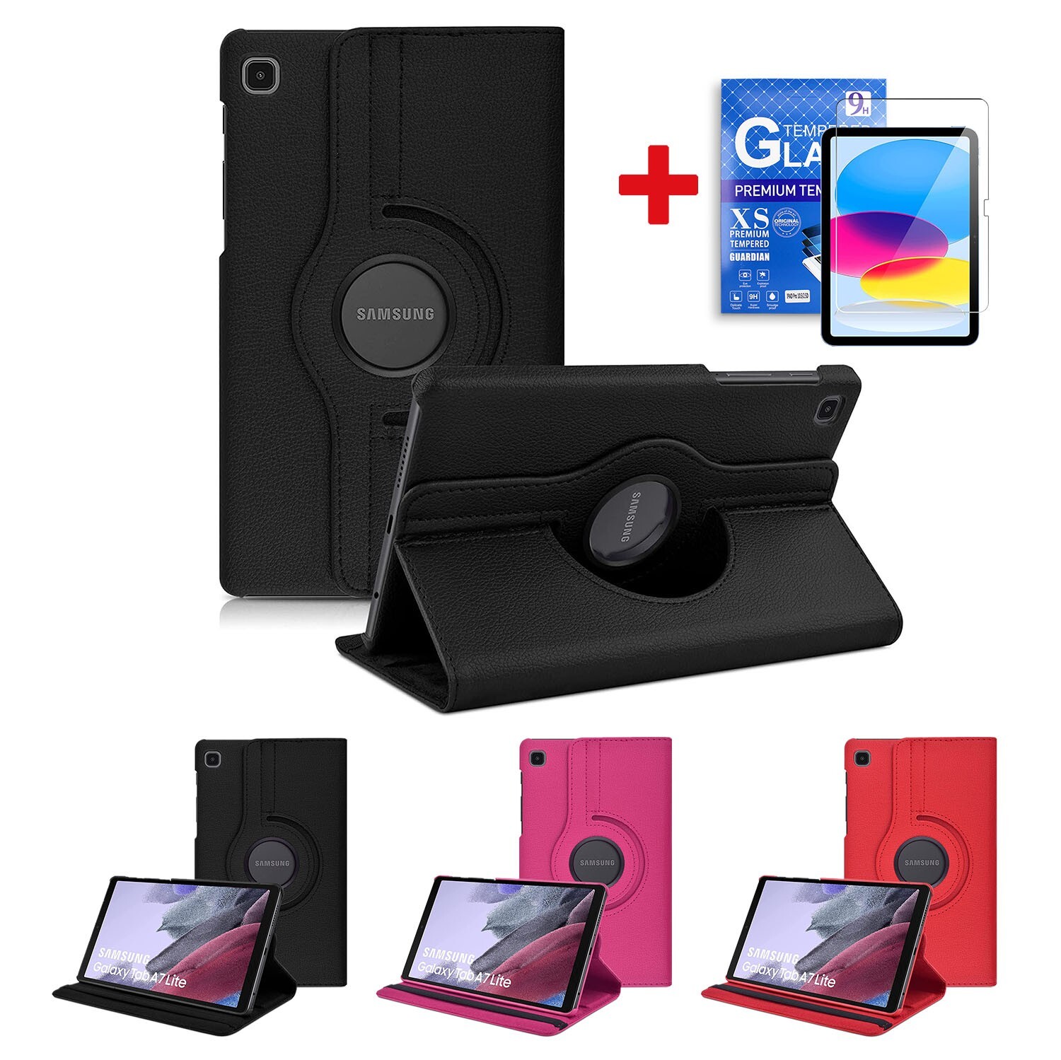 For Samsung Galaxy Tab A11+/ A11 Plus Folio 360 FOLD Rotated Stand Leather Case
