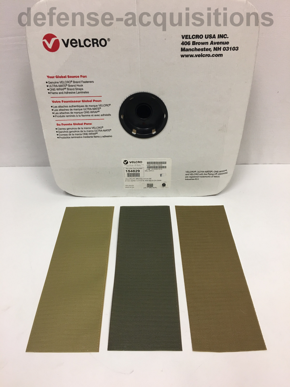 4 INCH VELCRO® Brand Hook Fastener- Sew On Mil-Spec Military tape 4” x 12”
