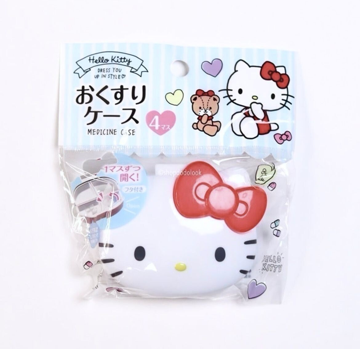 Daiso Hello Kitty 4 Grid Pill Case Compact Travel Japan New