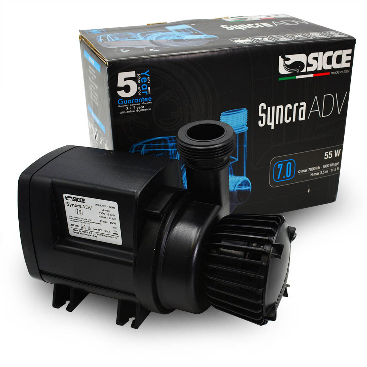 SICCE SYNCRA  DV ADVANCED  7 AQUARIUM WATER PUMP 1900 GPH SIC677