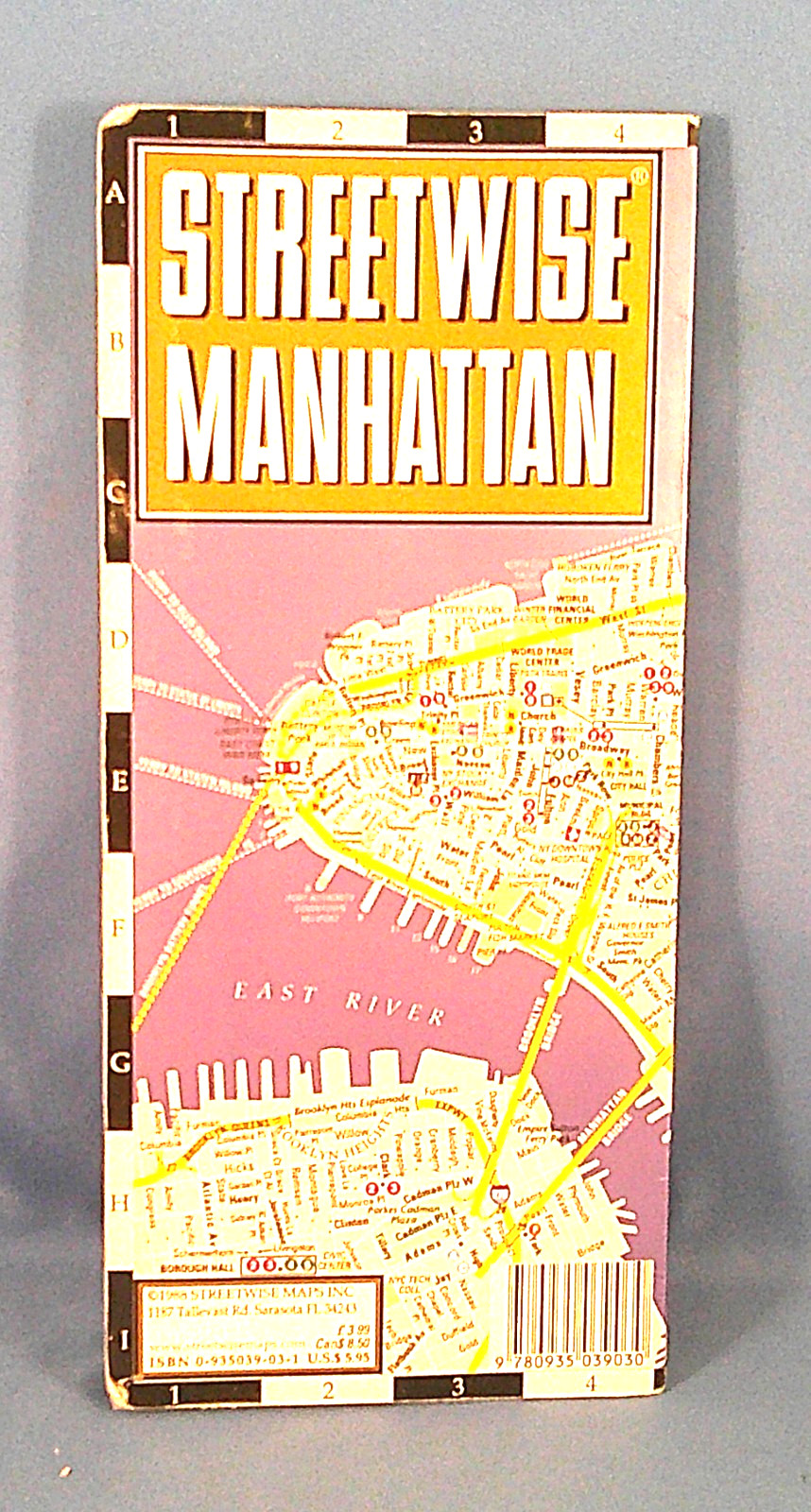 STREETWISE MANHATTAN! - Map of Manhattan, New York City Laminated (1999)