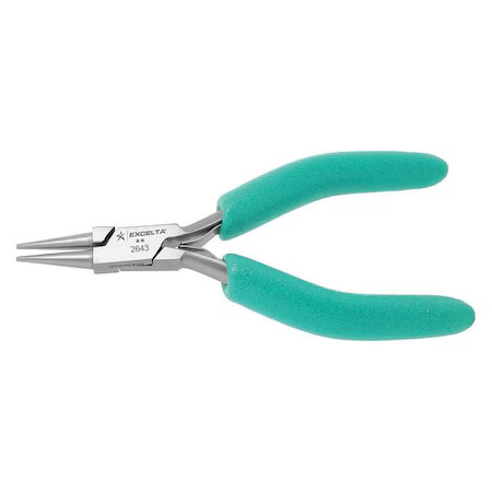 Excelta 2643 4 3/4 In Needle Nose Plier Standard Cushioned Grip Handle