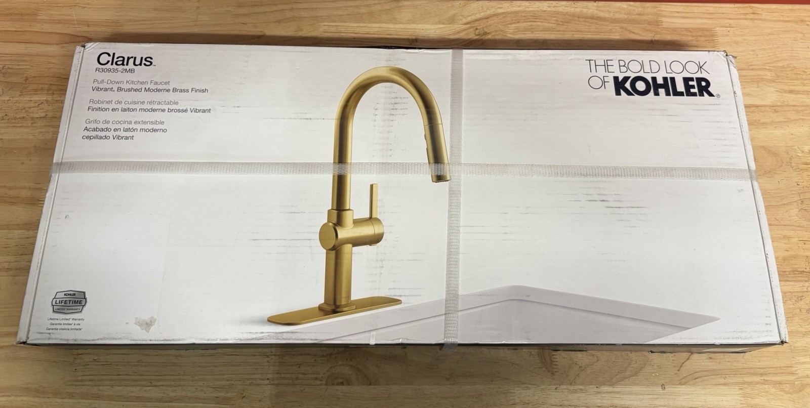 Kohler Clarus Pull-Down Kitchen Faucet Single Handle Brushed Moderne Brass