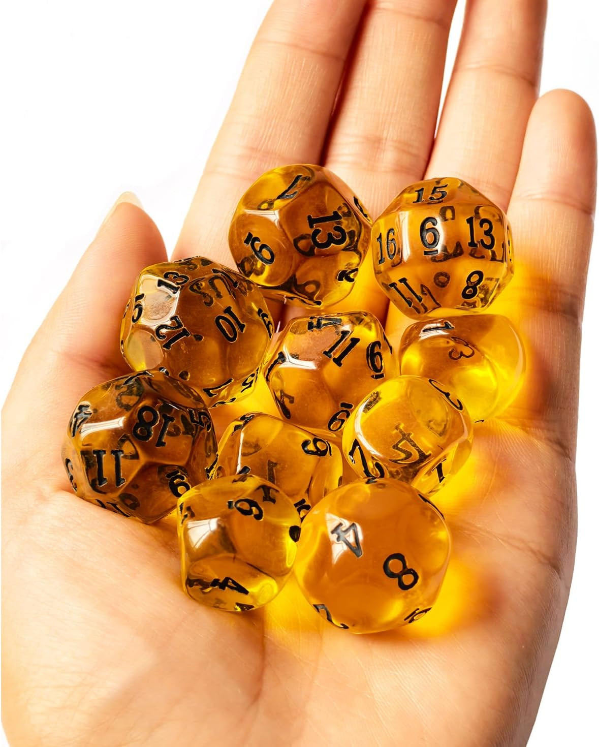 10 Pieces Odd Numbered Polyhedral Dice Set D3-D25, Odd Number Dice D3, D5, D7, D