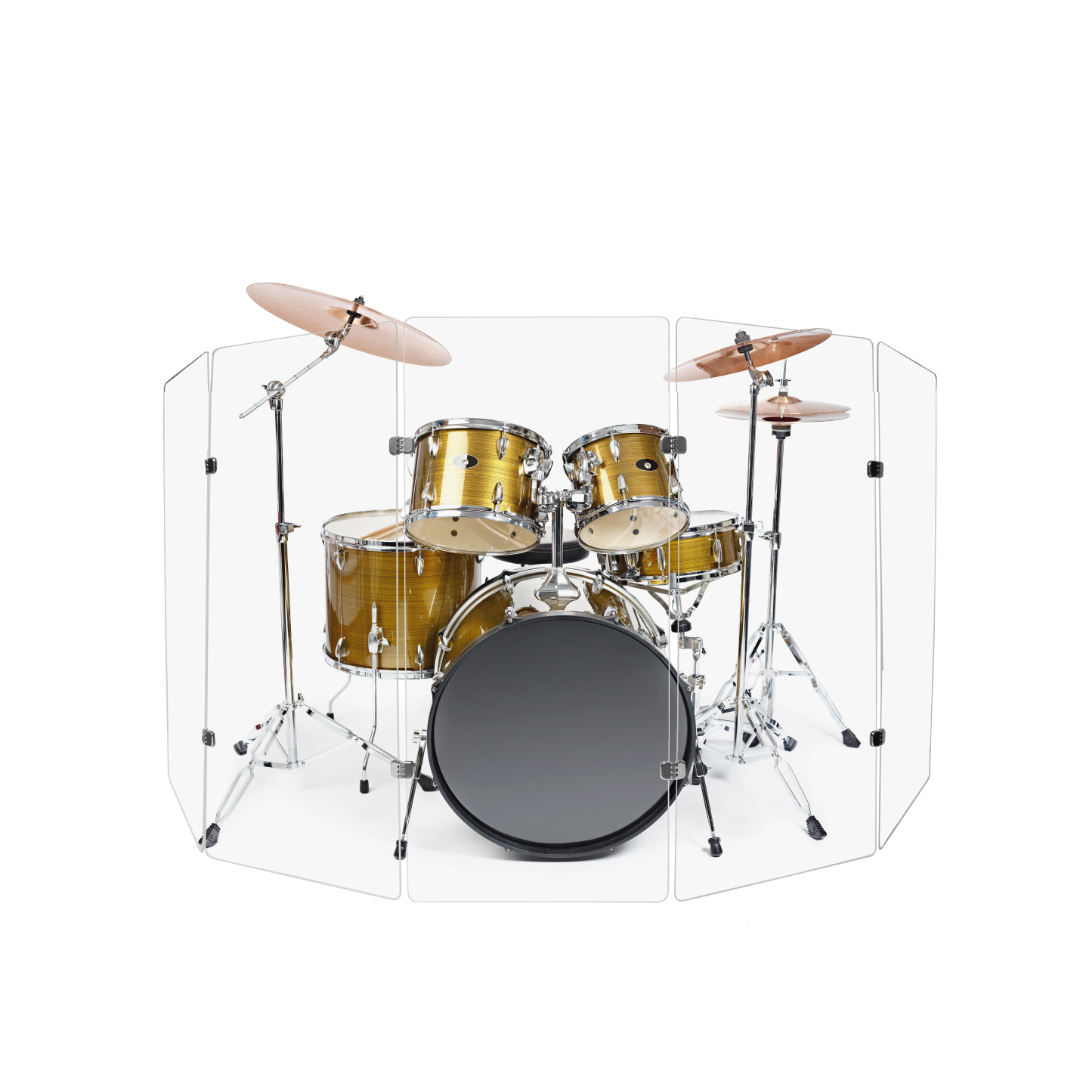 PENNZONI Drum Shield 4ft Acrylic Panels w/ Deflectors & Living Hinges