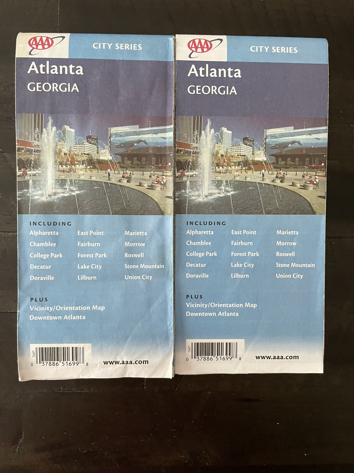 AAA Atlanta Georgia City Series Vicinity Street Road  Map Used