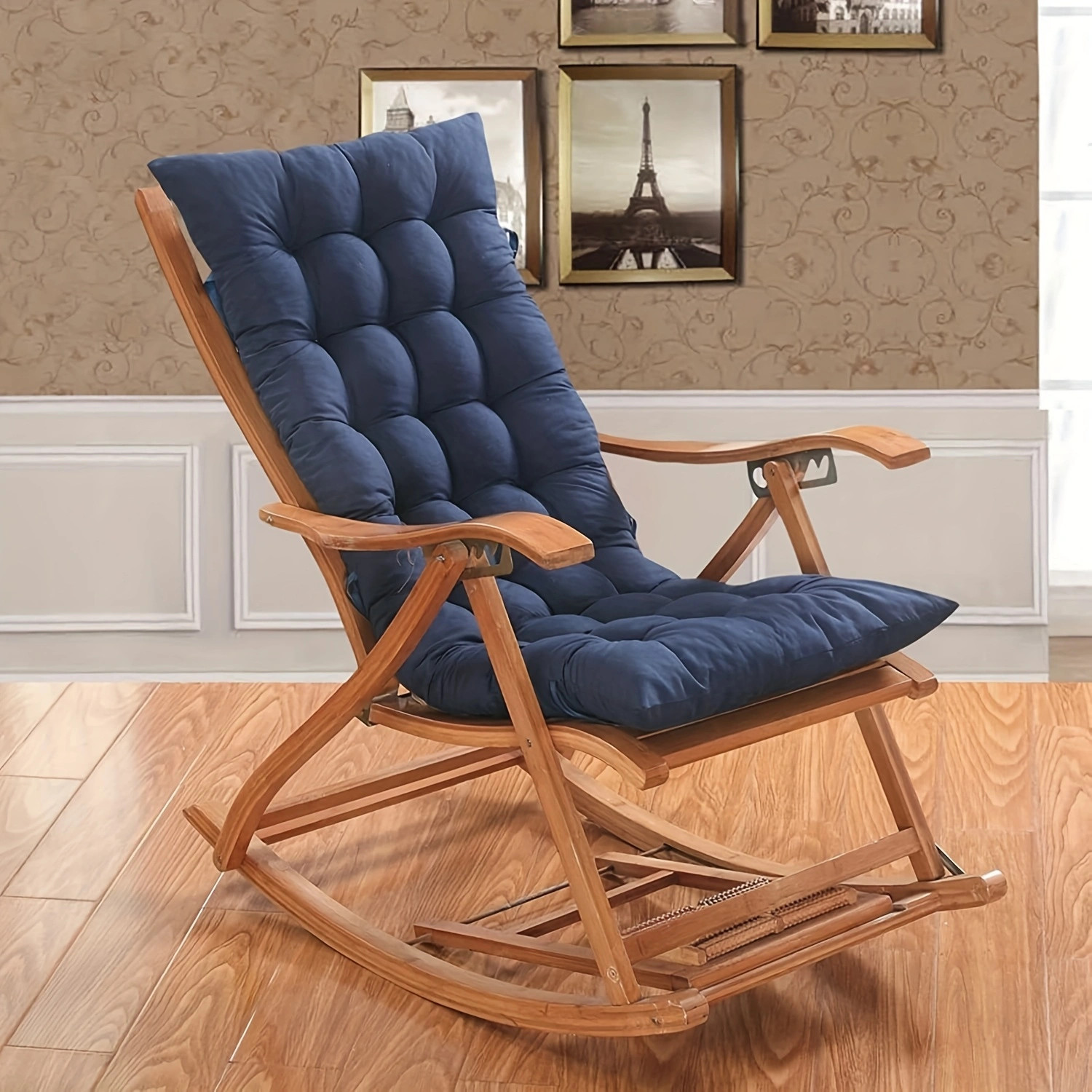 Chaise Lounge Cushion Seat Back Indoor Outdoor Rocking Chair Sofa Cushion w/ Tie