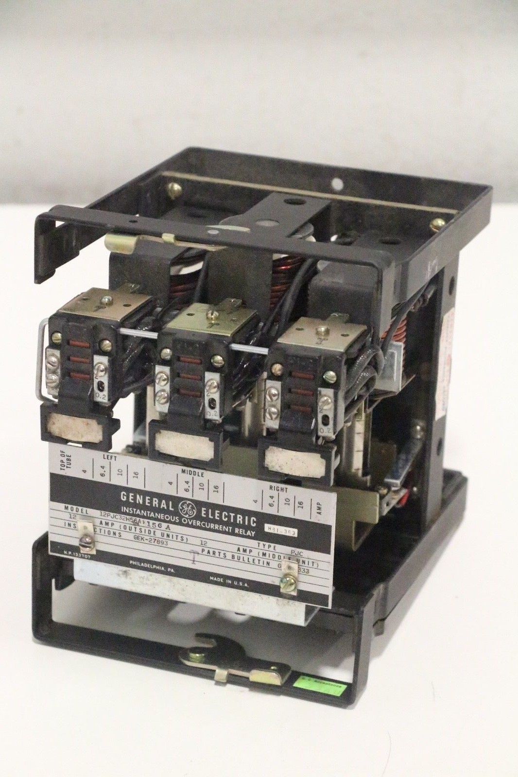 GE General Electric 12PJC32H56A 156A Instantaneous OverCurrent Relay