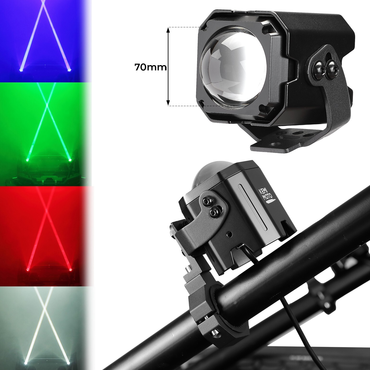 70mm Max Laser Whip Lights Whipless LED 2PCS for Polaris RZR/Maverick X3/Zforce