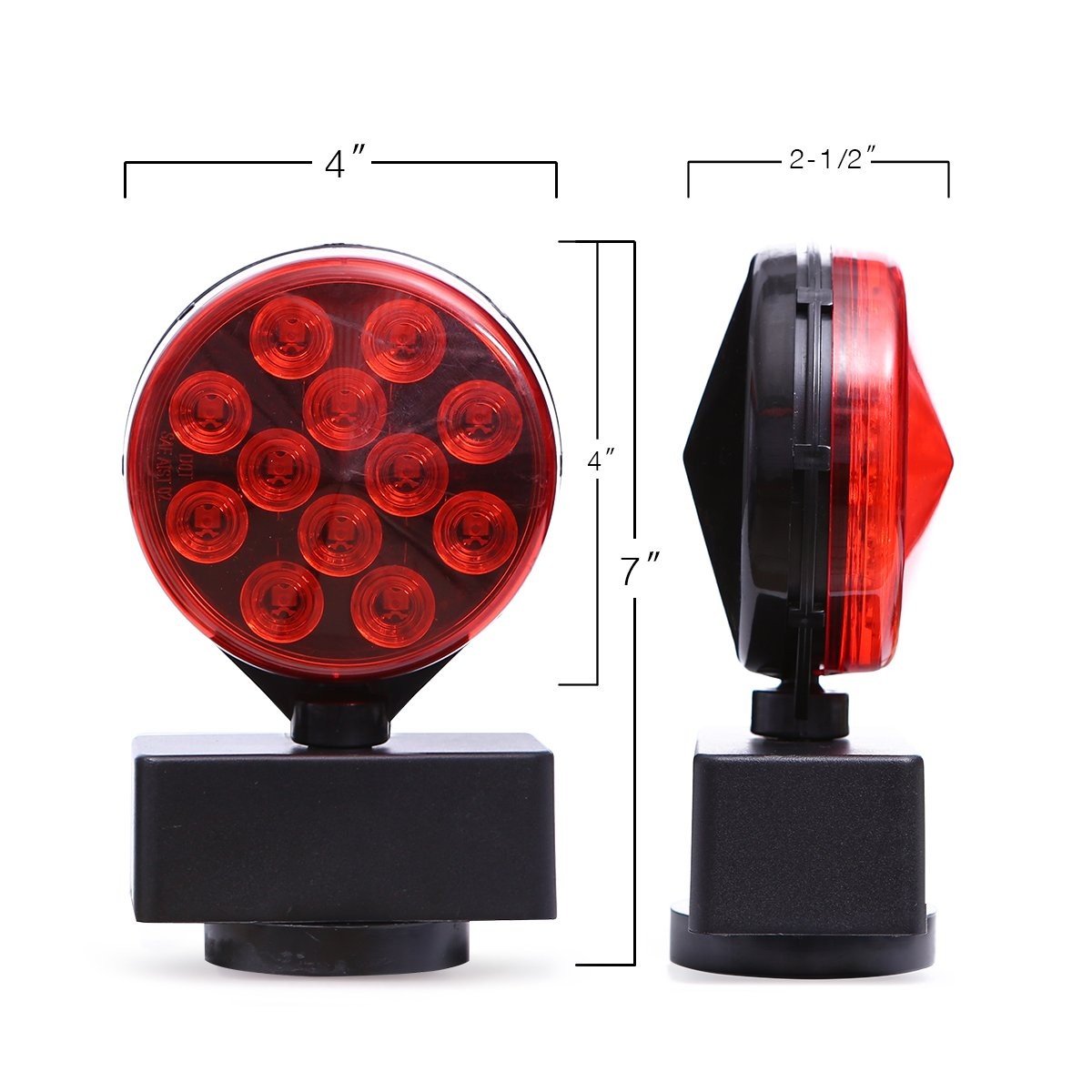 CZC AUTO 12V LED Magnetic Towing Light Kit for Boat Trailer Rectangular Base