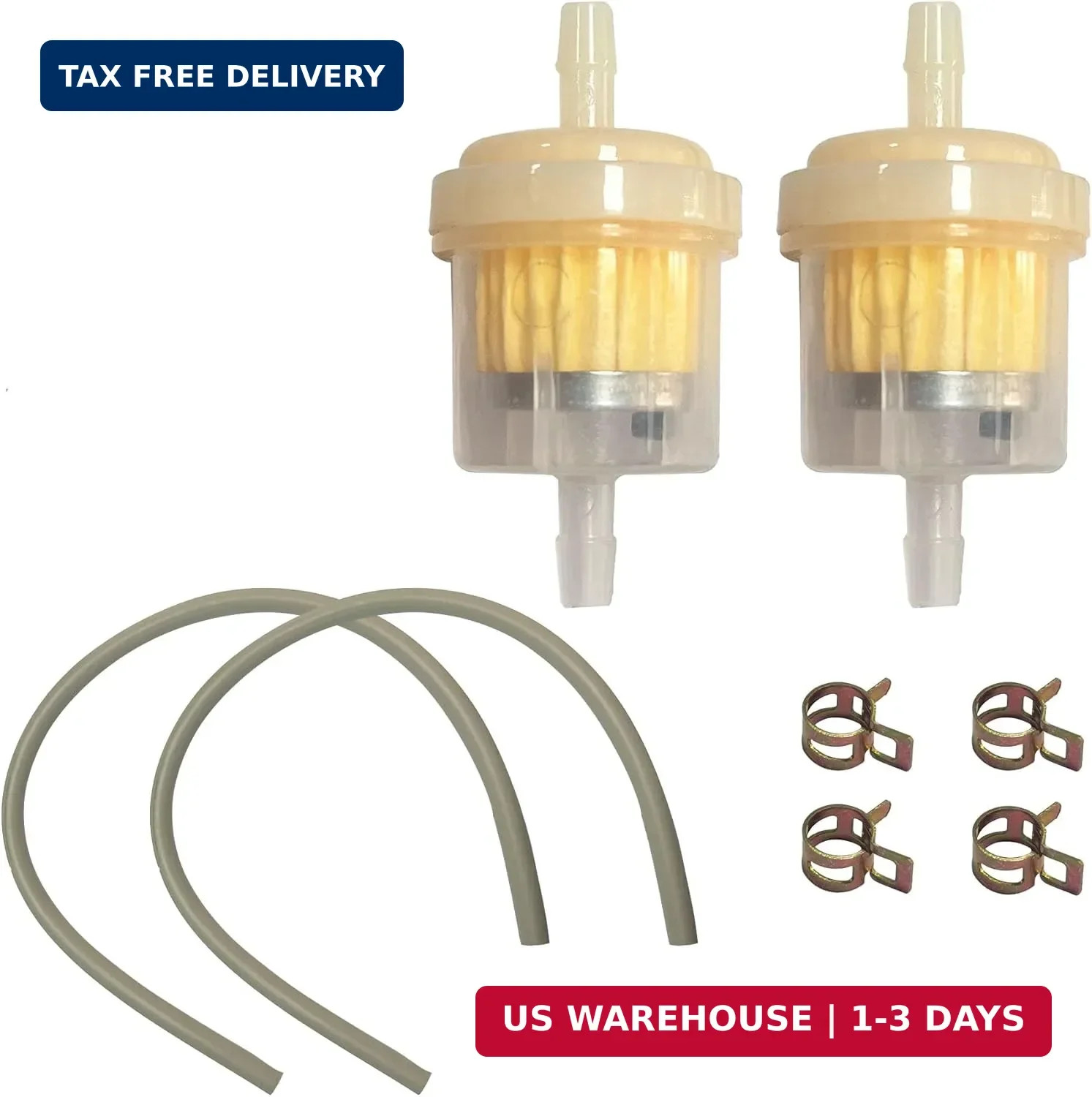 iFJF 3/16" ID, 5/16" OD Gas Fuel Line Hose Kit with 1/4" Filter and Clamps Repla