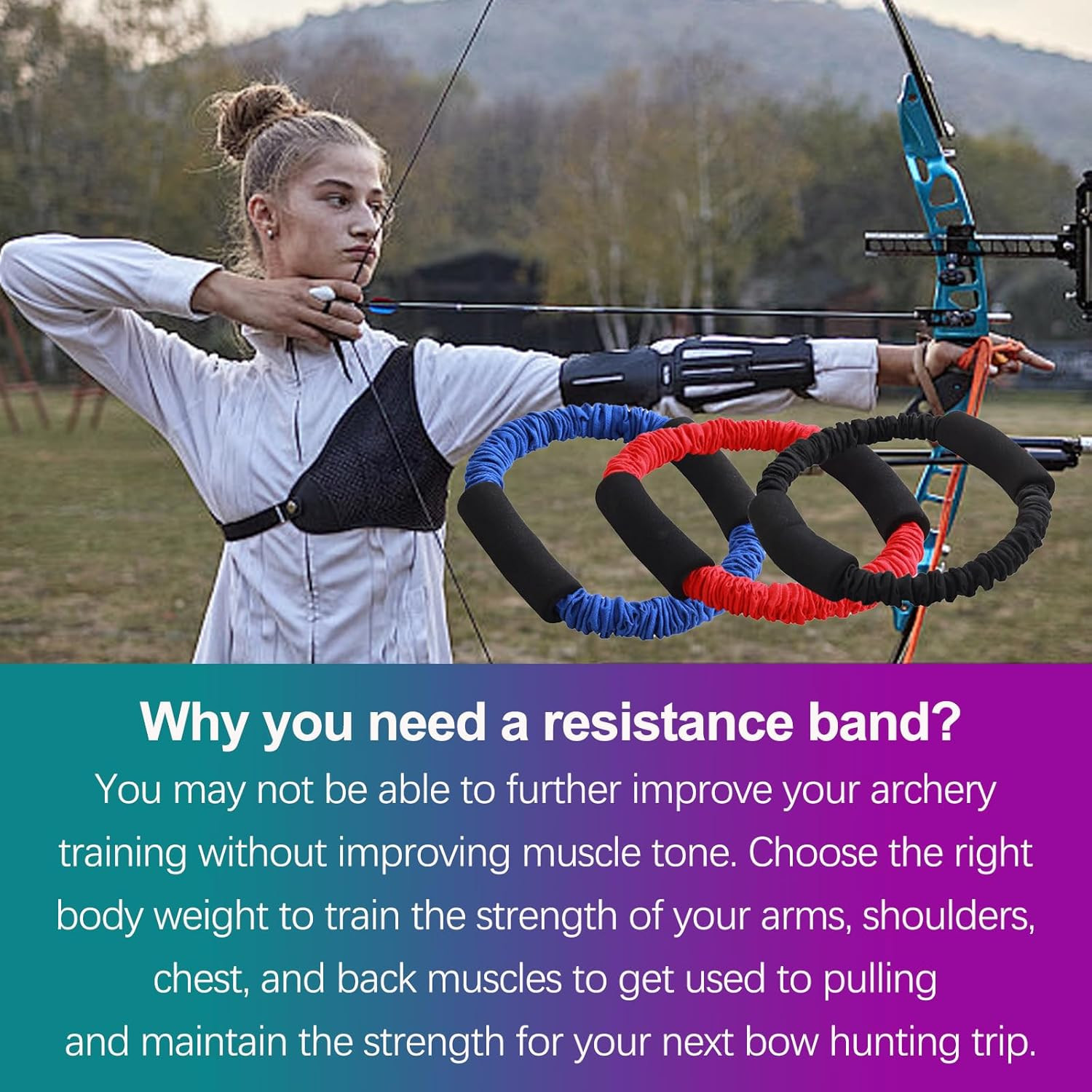 Archery Training Device Bow Trainer 25 35 45 Lbs Arm Strength Training Band Rubb