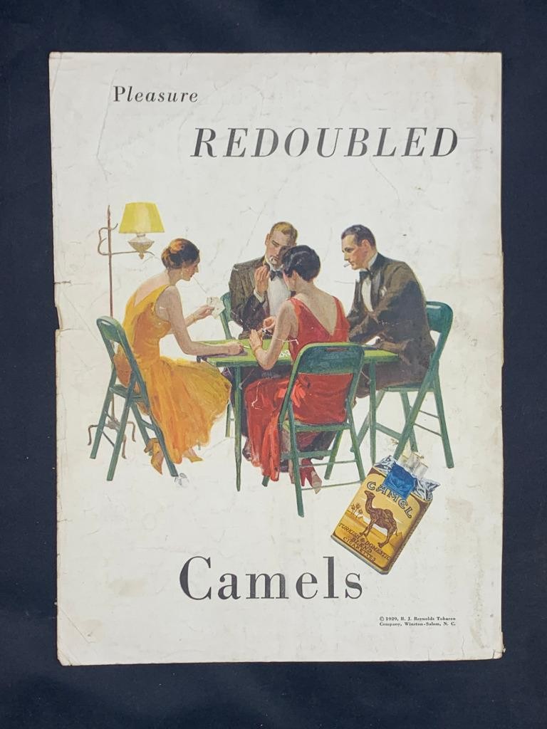 Magazine Ad - 1929 - Camel cigarettes - bridge players