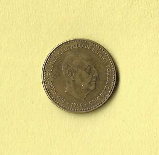 1966 Spanish 1 Peseta VF-20