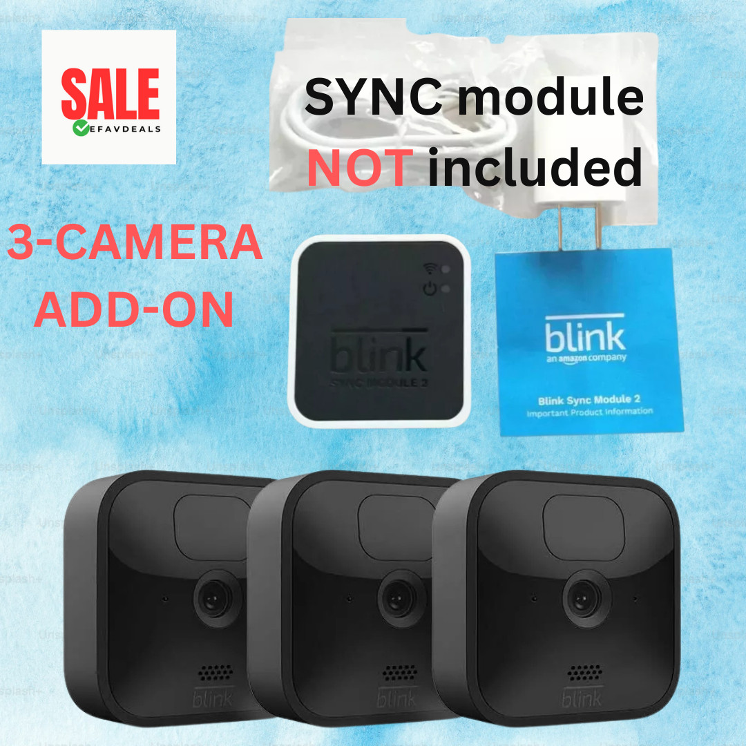 3 Add On Cameras - Blink Outdoor 1080p WiFi Security Camera Battery 3rd Gen