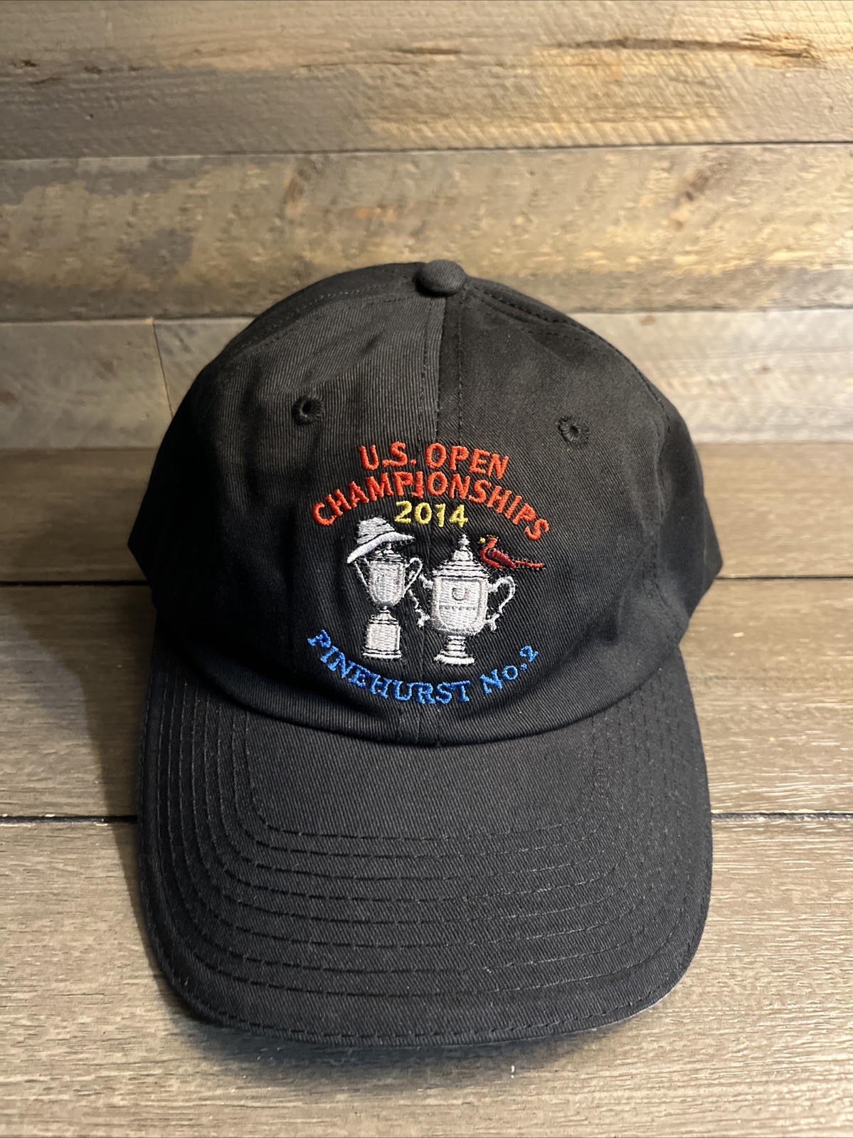 U.S. Open Championships Pinehurst No. 2 USGA Black Golf Hat Cap OSFA 2014