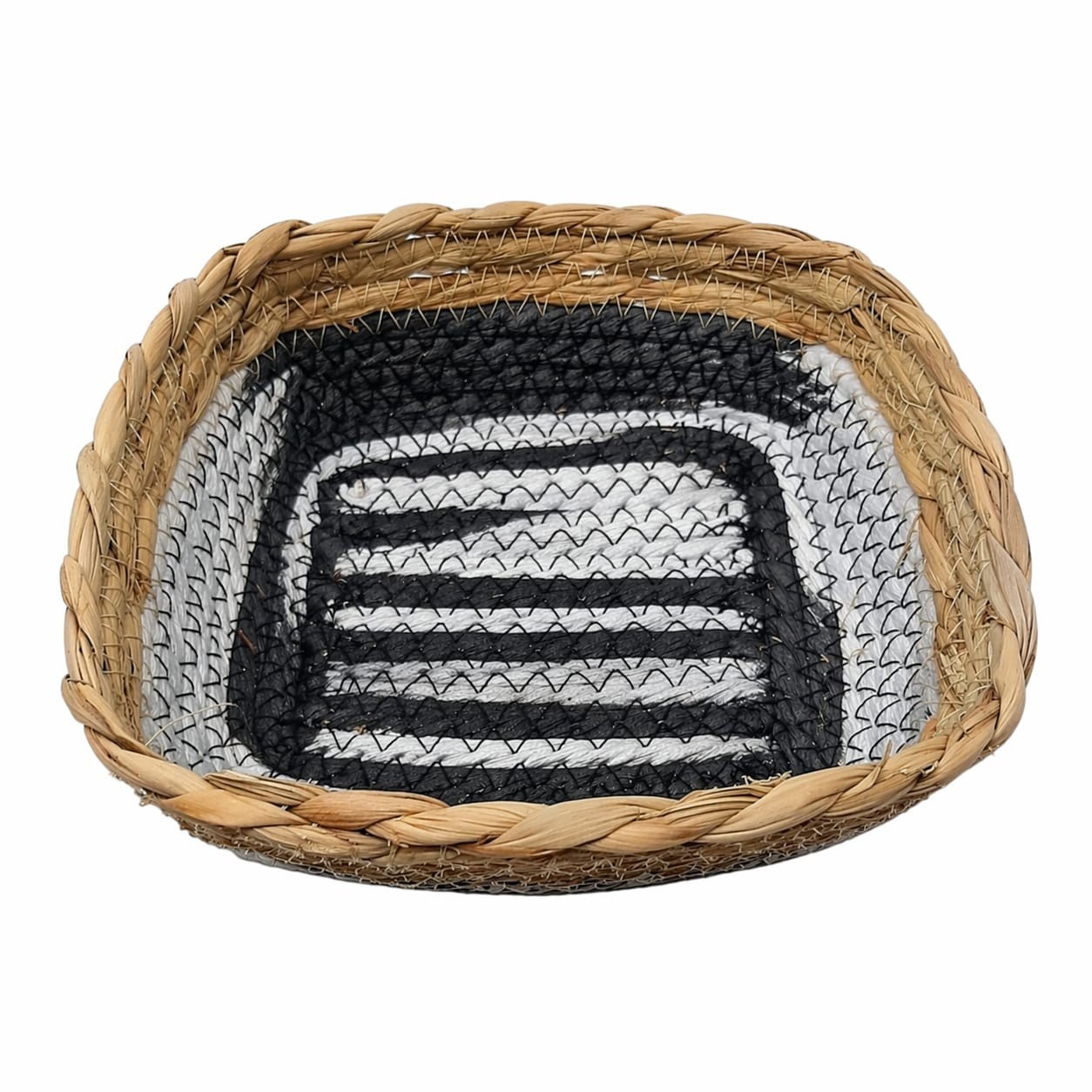 Handmade Woven Bread Basket Square Straw Fruit Snack Organizer