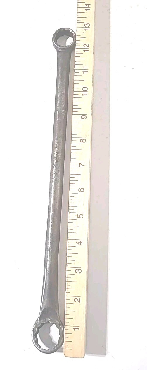 Vintage 1940 SNAP-ON 2512. 13/16", 3/4" Box End 12pt  Wrench USA Round Handle.