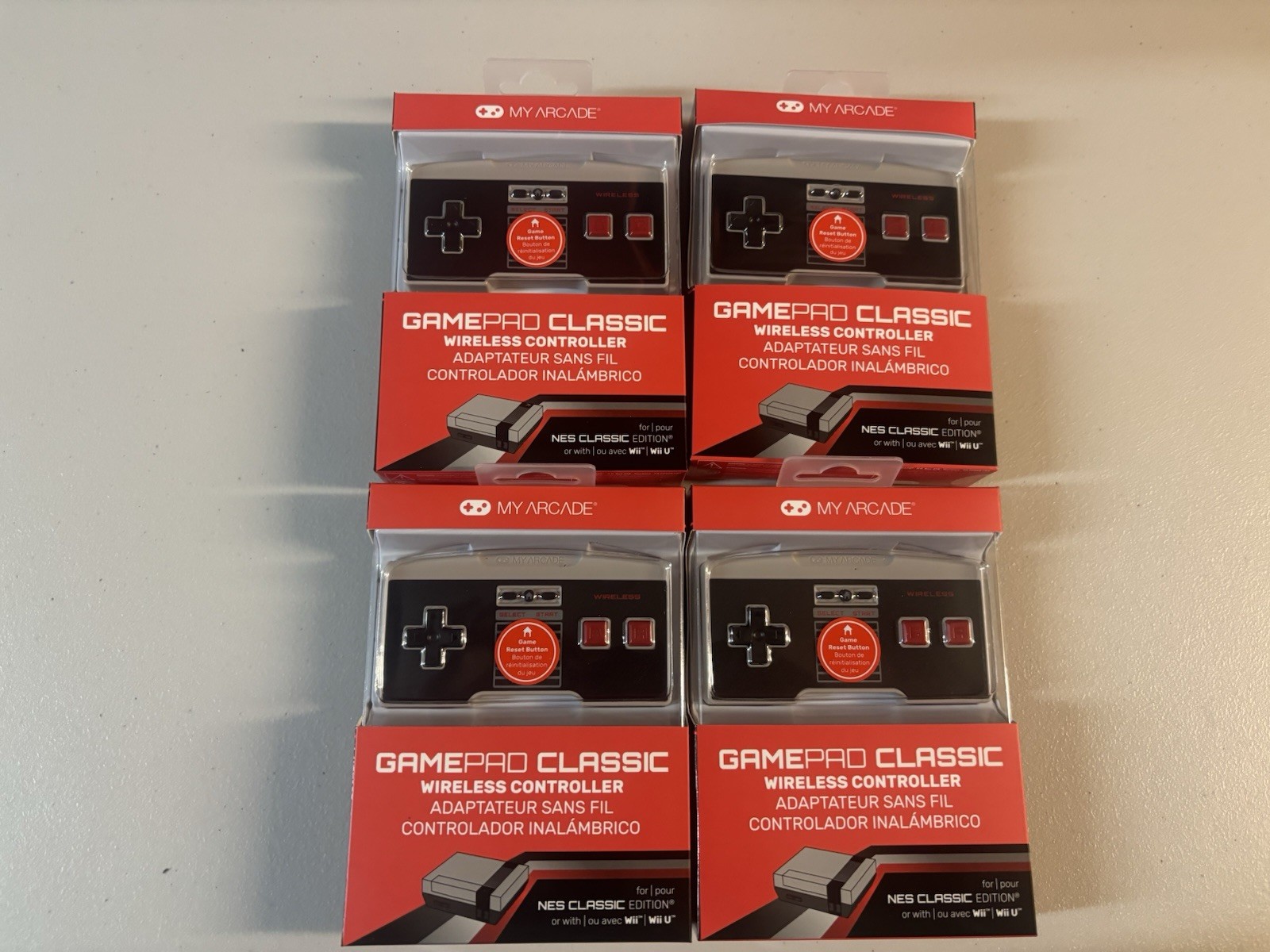 Lot 4 NEW & SEALED GamePad Classic Wireless Controller for NES Classic Edition