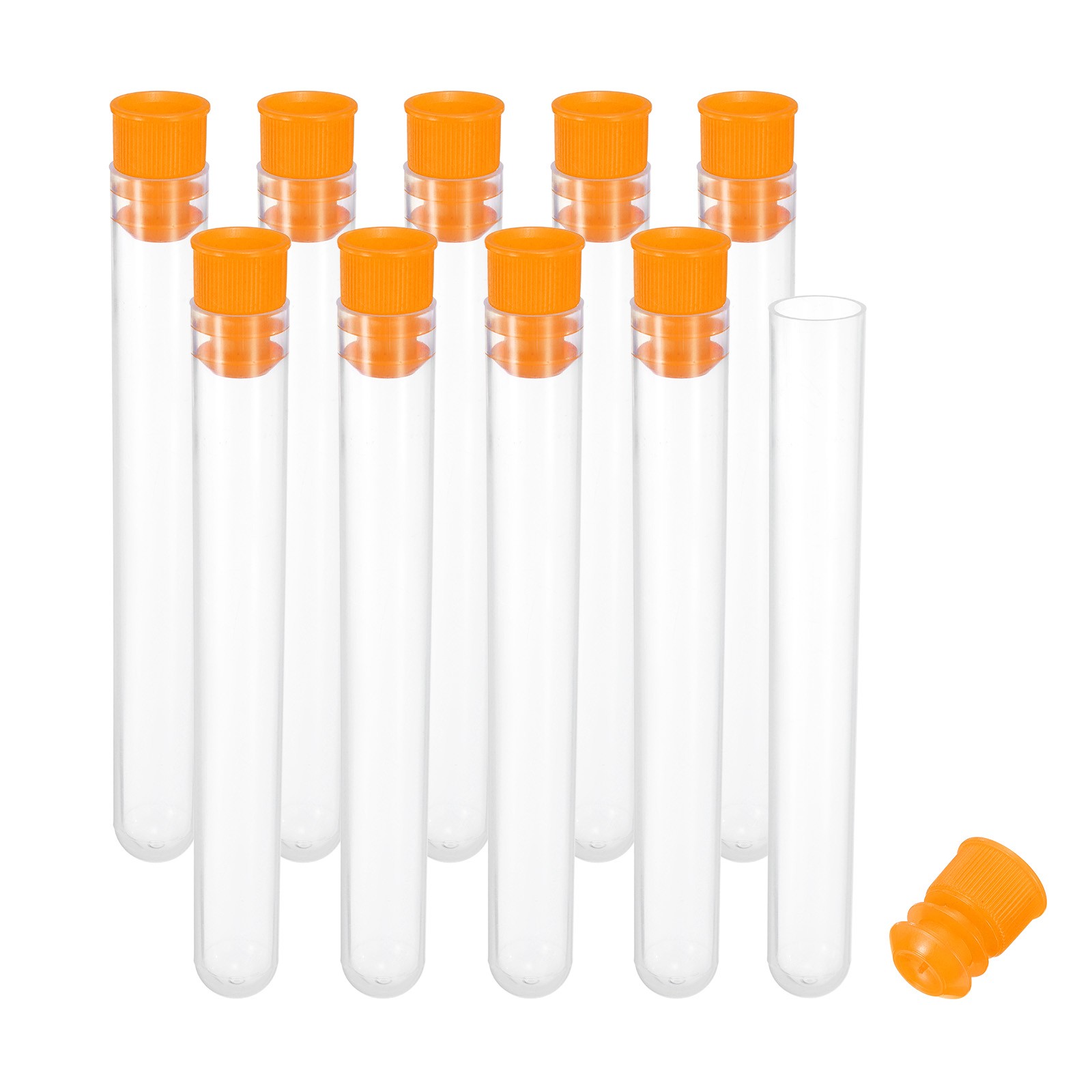 4" Length Plastic Sewing Needle Storage Holder, 10 Pcs Matte Pin Tube Orange