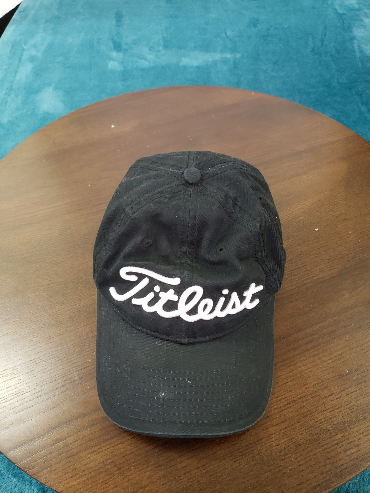 Titleist Mens Black Golf Cap Hat One Size Adjustable Pro V1 Logo 100% Cotton