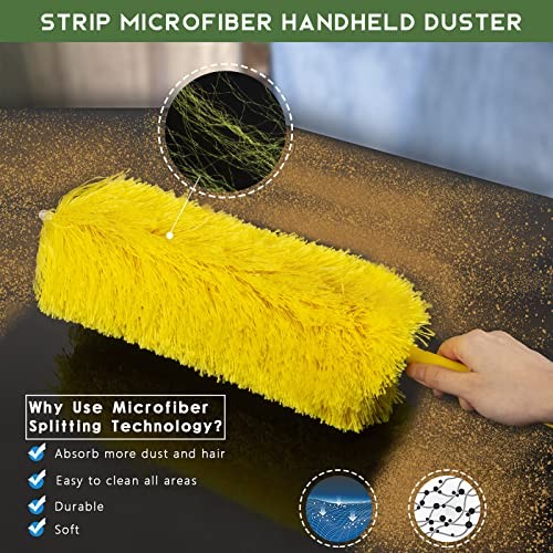 17FT Extendable Duster with 2-9 ft Extension Pole for High Ceilings, Cobweb