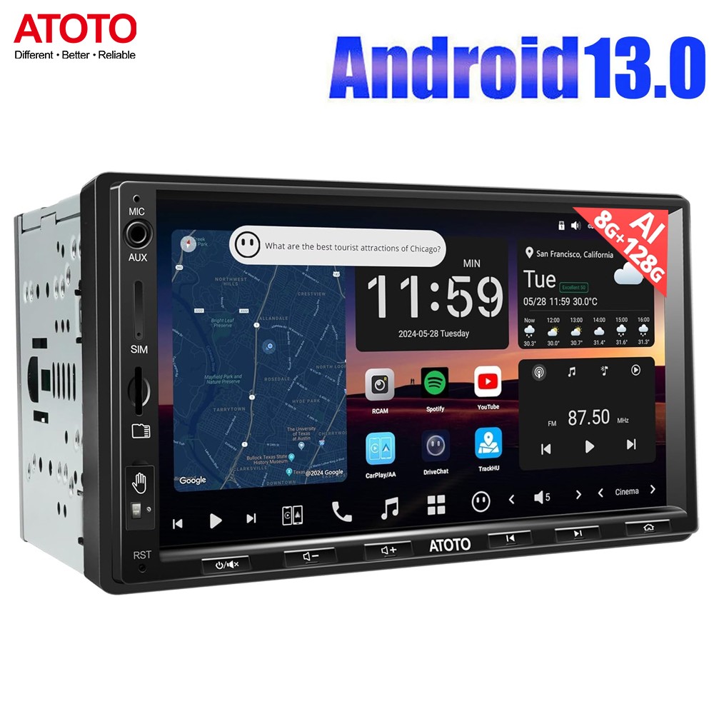 ATOTO X10 8+128GB Android 13 Car Stereo GPS Radio HDMI Input 4G LTE ChatGPT-AI