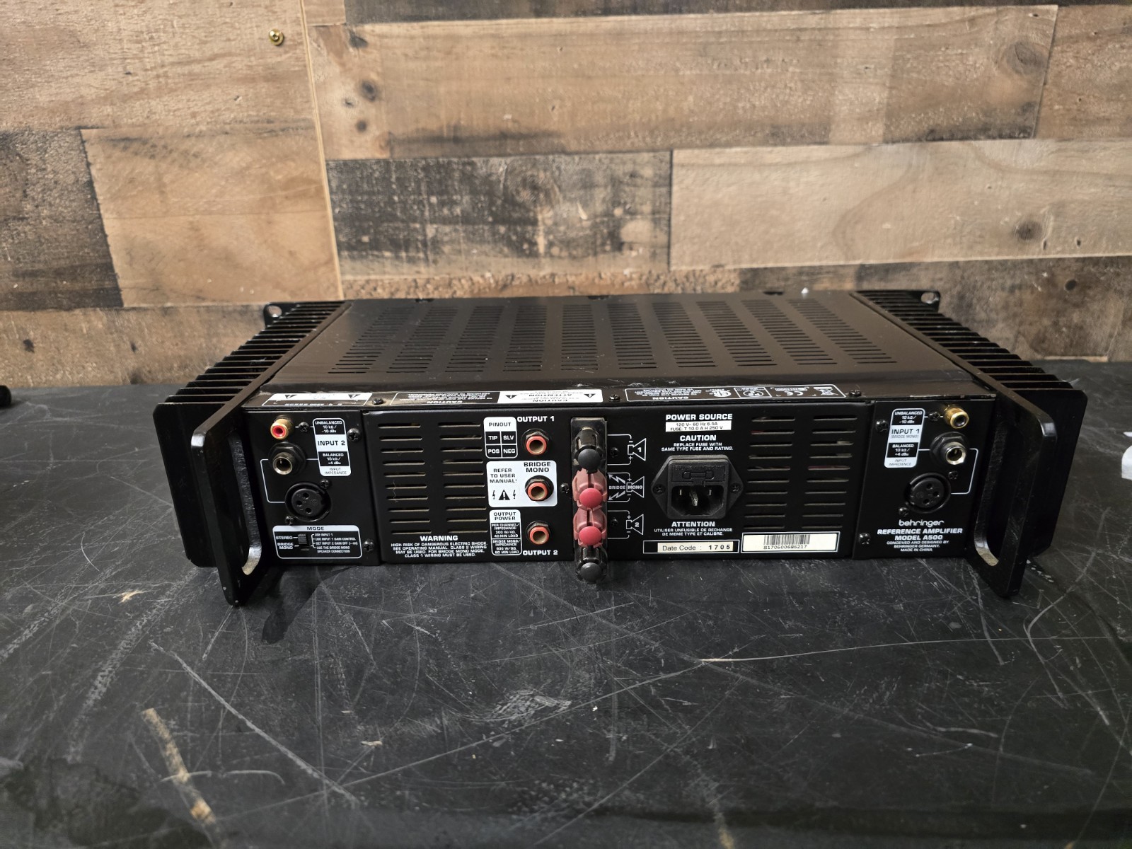 Behringer A500 Professional 500W Reference Class Studio Power Amplifier
