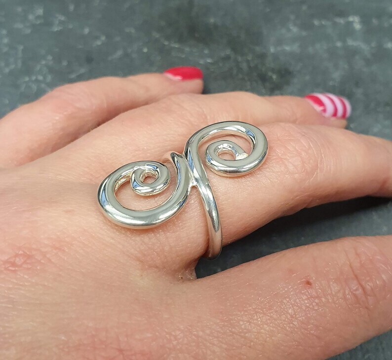 Swirl Ring, 925 Sterling Silver Band &Statement Ring  Handmade Ring Allsize-B-48